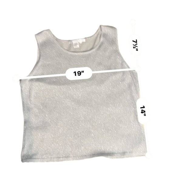 (5 for $25) Compositions Silk Silver Sparkle Sleeveless Blouse Shell size Large - Picture 6 of 6